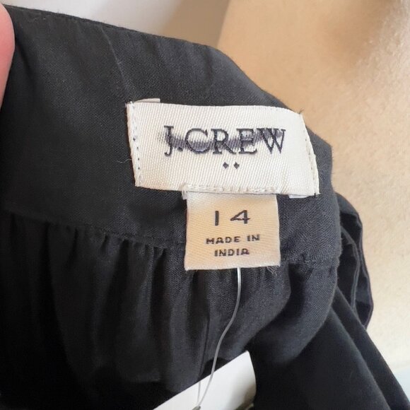 J.Crew Womens Tie-neck midi dress with eyelet trim Black Size 14 CK283 - Picture 7 of 8